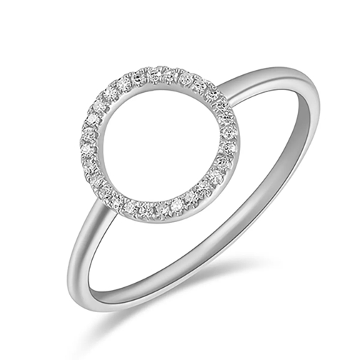 Leaf Ring Circle Brilliant White Gold Tension Ring
