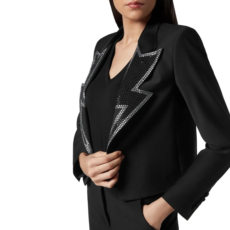 Philipp Plein Blazer Blazer Mit Schmucksteinen schwarz(Image 4)