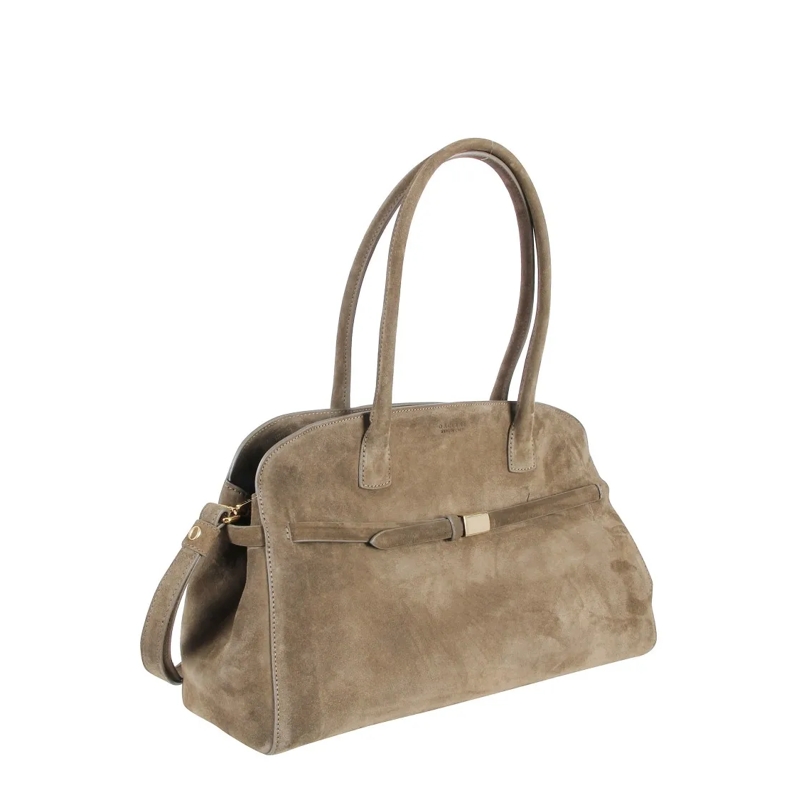 Orciani Sac à bandoulière Forest Green Suede Tote Bag Brown