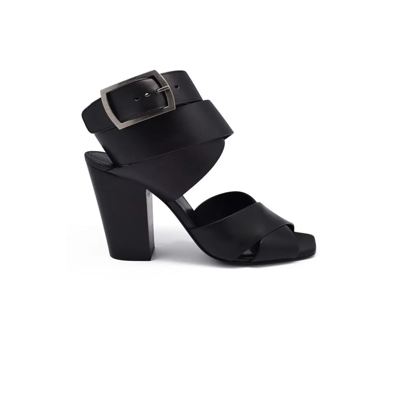 Saint Laurent Sandalen Crossover Strap Sandals Black
