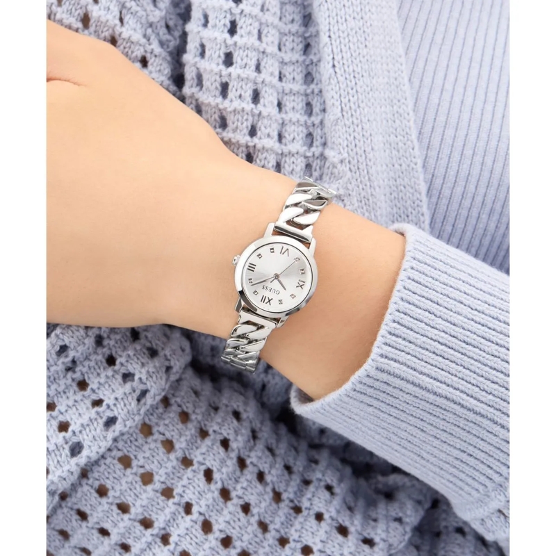 Guess Quarzuhr Quarz-Analoguhr Chime silber(Image 3)