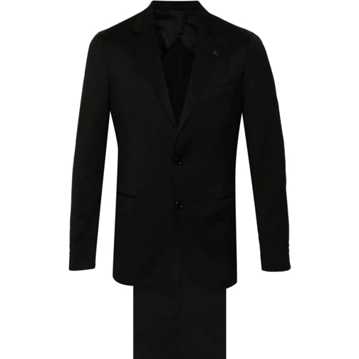 Lardini Anzugkombinationen Black Virgin Wool Suit Black