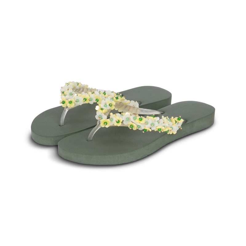 UZURII Flip Flops flip flop Tulum Bloom Yellow dunkel-grün(Image 3)