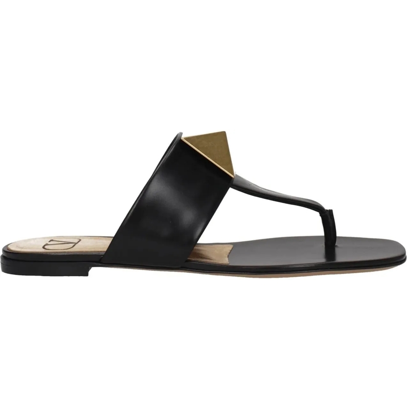 Valentino Garavani Sandalen Valentino Garavani One Stud Leather Thong Sandals schwarz
