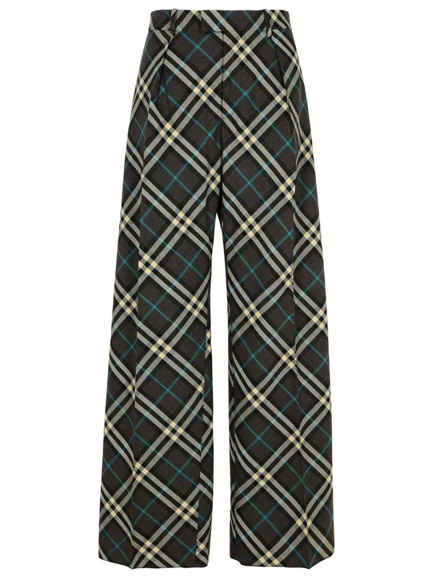 Burberry - Check Brown Wool Blend Trousers - Größe 52 - bunt