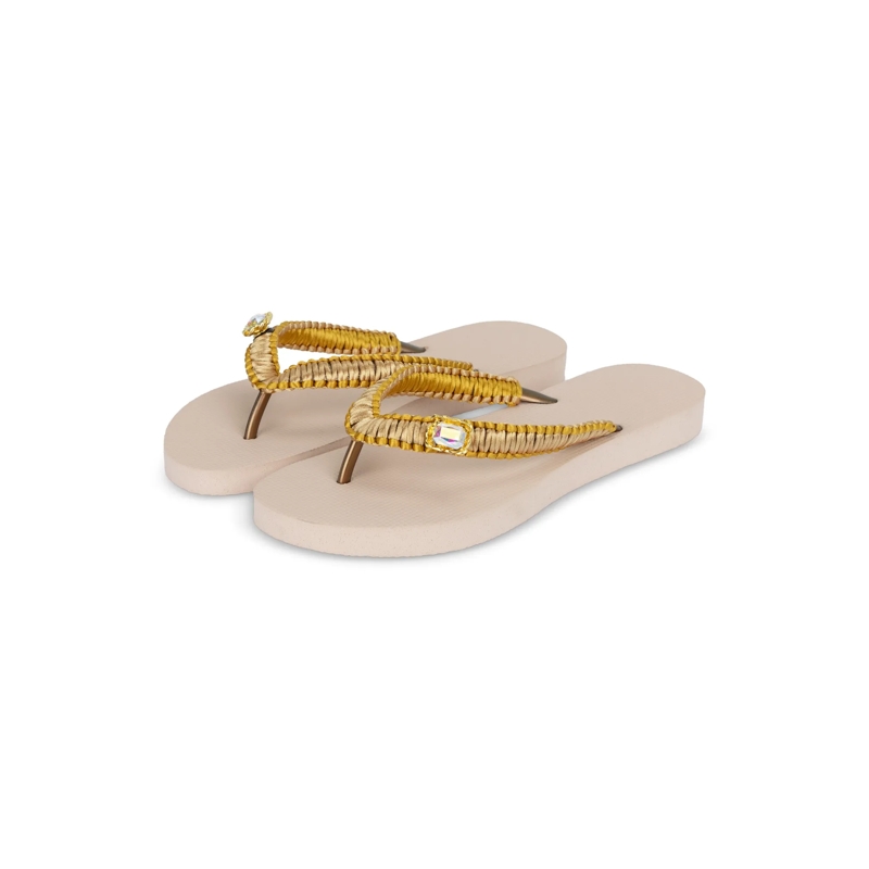 UZURII Flip Flops flip flop Taupe Macrame Switch sand(Image 8)