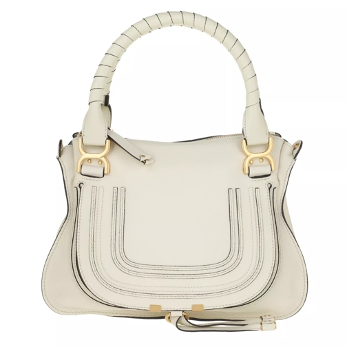 Chloé Marcie Medium Shoulder Bag White Rymlig shoppingväska