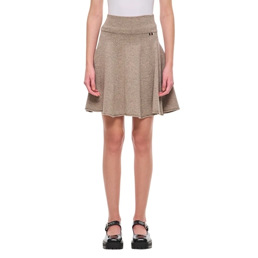 Extreme Cashmere Mini-Röcke Cashmere Short Pleated Skirt Brown