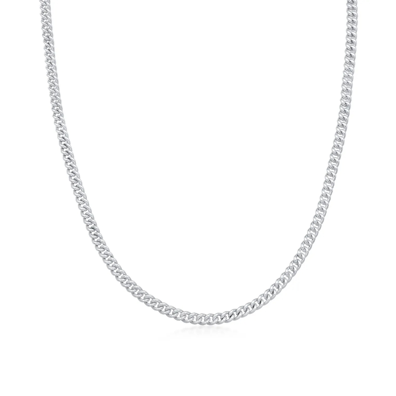 Kuzzoi Mittellange Halskette Halskette Herren Rundpanzer Massiv 925 Silber silber