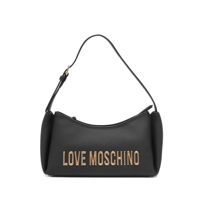 Love Moschino Schultertasche Structured Shoulder Bag With Bold Gold Hardware Black