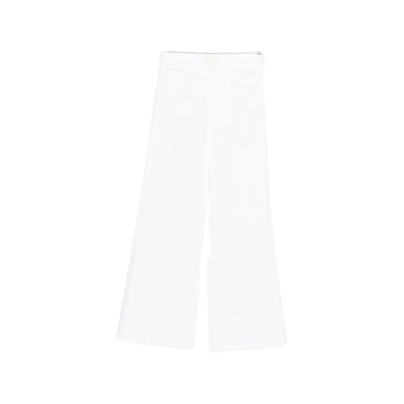 Mother Jeans High-Waisted Wide-Leg White Jeans With Classic Fiv Red