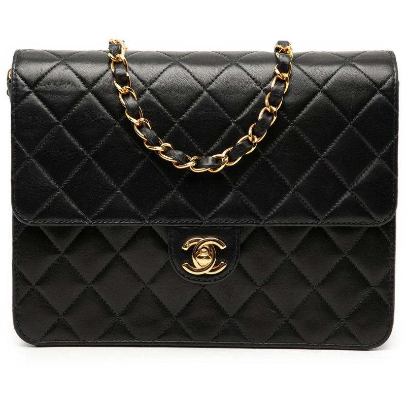 Chanel Schultertasche Small CC Quilted Lambskin Single Flap schwarz
