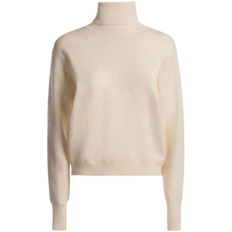 Bally Rollkragenpullover Textured Wool Roll-Neck Jumper Neutrals