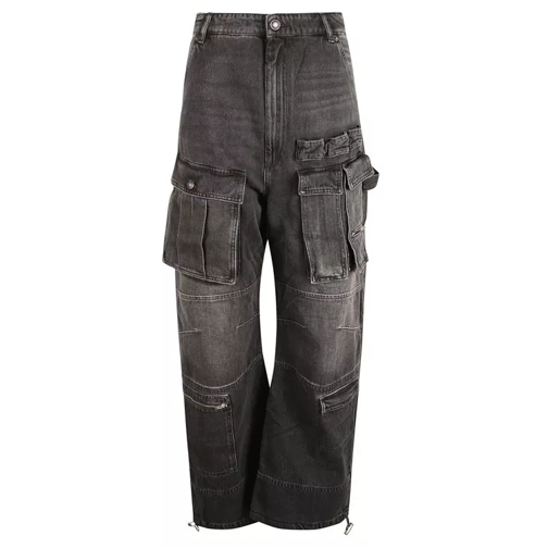 Sportmax Cargo-Pocket Wide-Leg Jeans Grey 