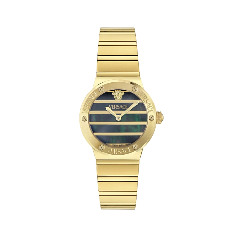 Versace Quarzuhr Quarz-Analoguhr Greca Logo Pearl gold