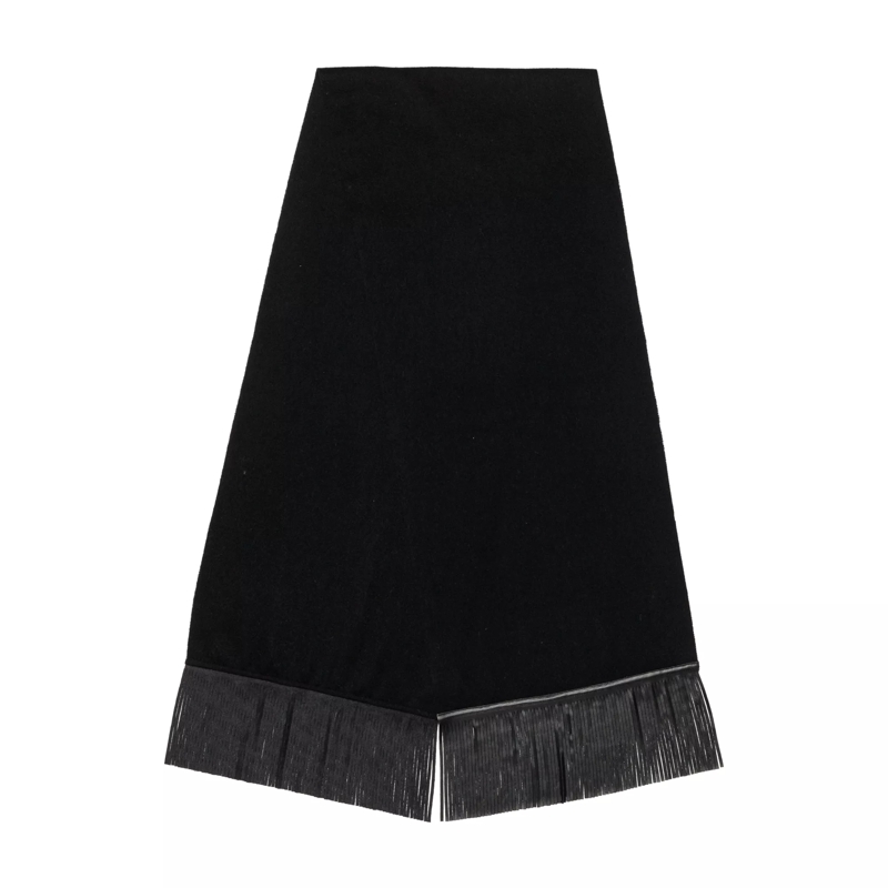 Roeckl Wollschal Wool Fringes Black