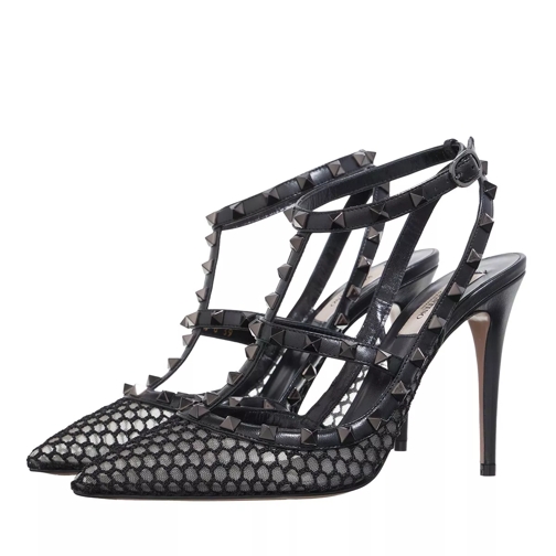 Valentino Garavani Ankle Strap Rockstud Nero Talon haut