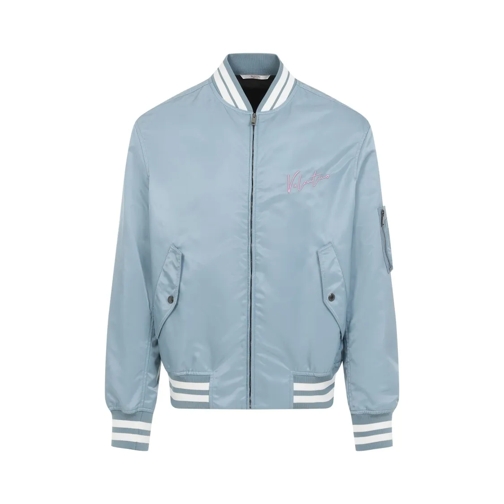 Valentino Bomberjacks Light Blue Polyamide Bomber Jacket Blue