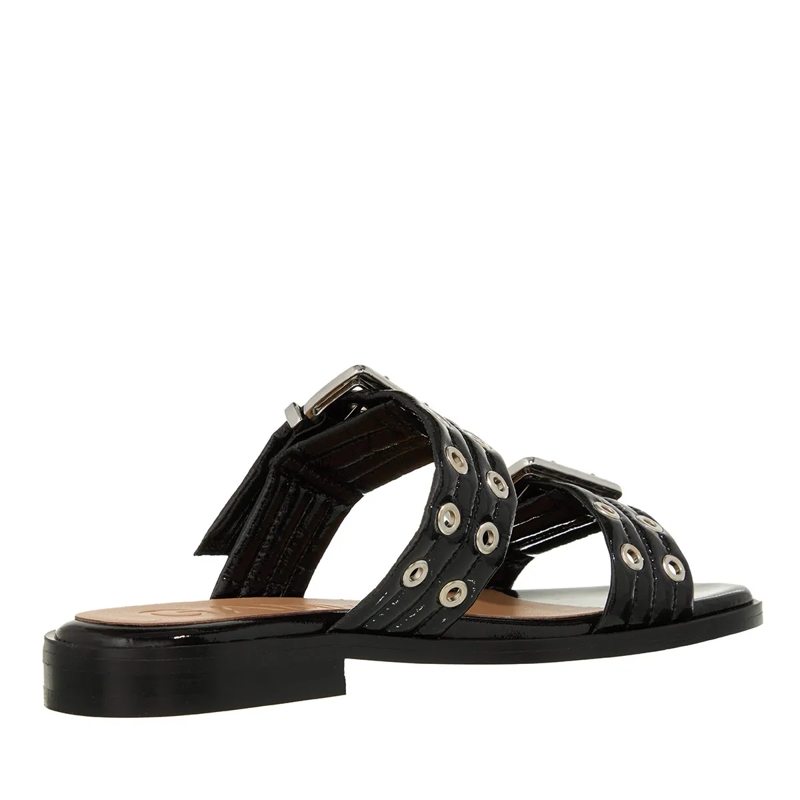 GANNI Sandalen Feminine Buckle Two Strap Sandal Naplack Black(Image 4)