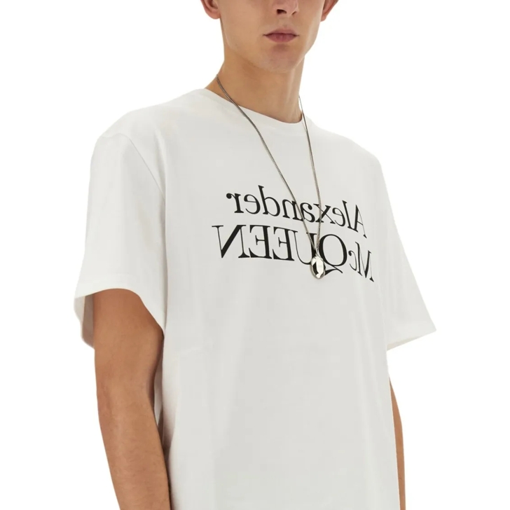 【関税&送料込】Alexander Mcqueen White Oversized T-Shirt Wi Men's Oversized McQueen T-Shirt in White | Alexander McQueen US