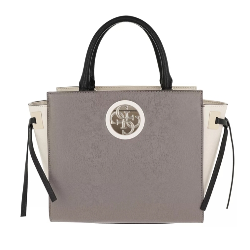 Guess Open Road Society Satchel Taupe Multi Tote