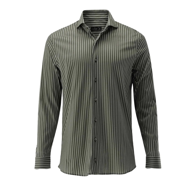 VAN LAACK Hemd Hemd Tailor Fit Druck grün