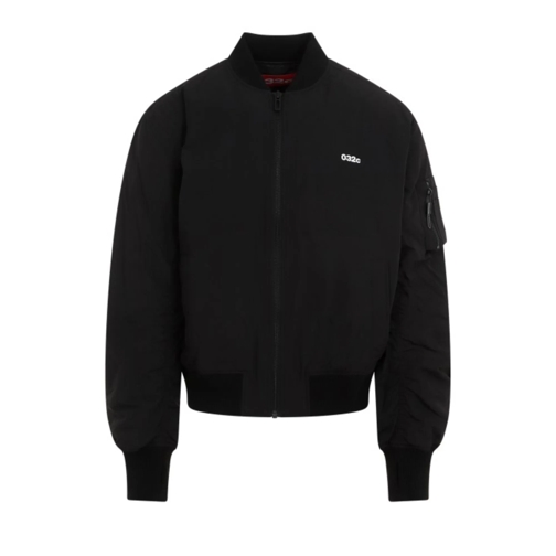 032c  Mayhem Black Polyurethane Bomber Jacket Black