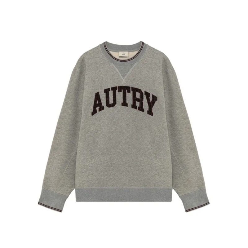 Autry International  Relaxed-Fit Grey Cotton Sweatshirt Grey