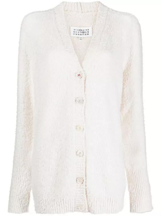 Maison Margiela - V-Neck Knitted Cardigan - Größe S - white