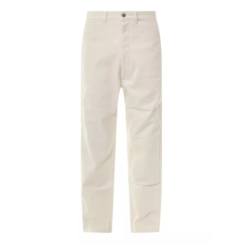 Lemaire Cotton Trouser With Straps Detail Neutrals Jeans