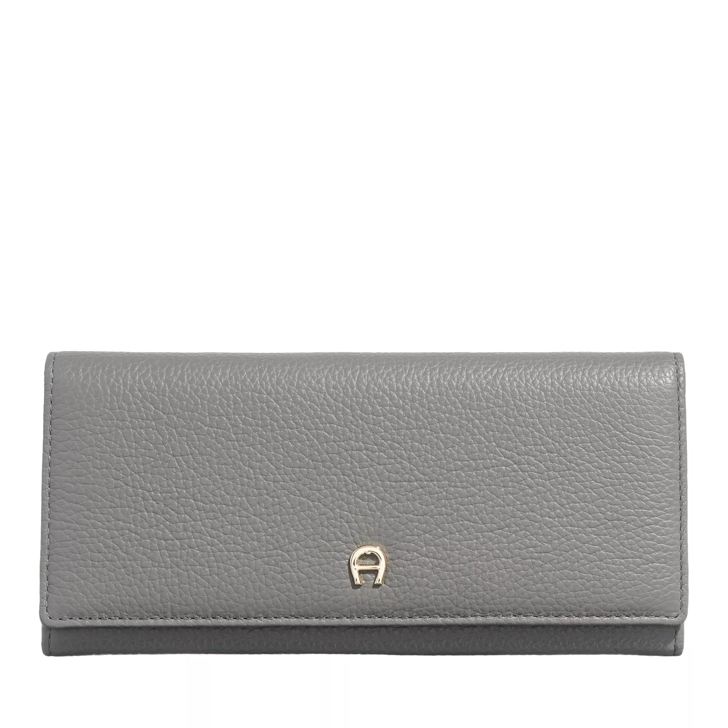 AIGNER Kaia Long Wallet Feather Grey Flap Wallet