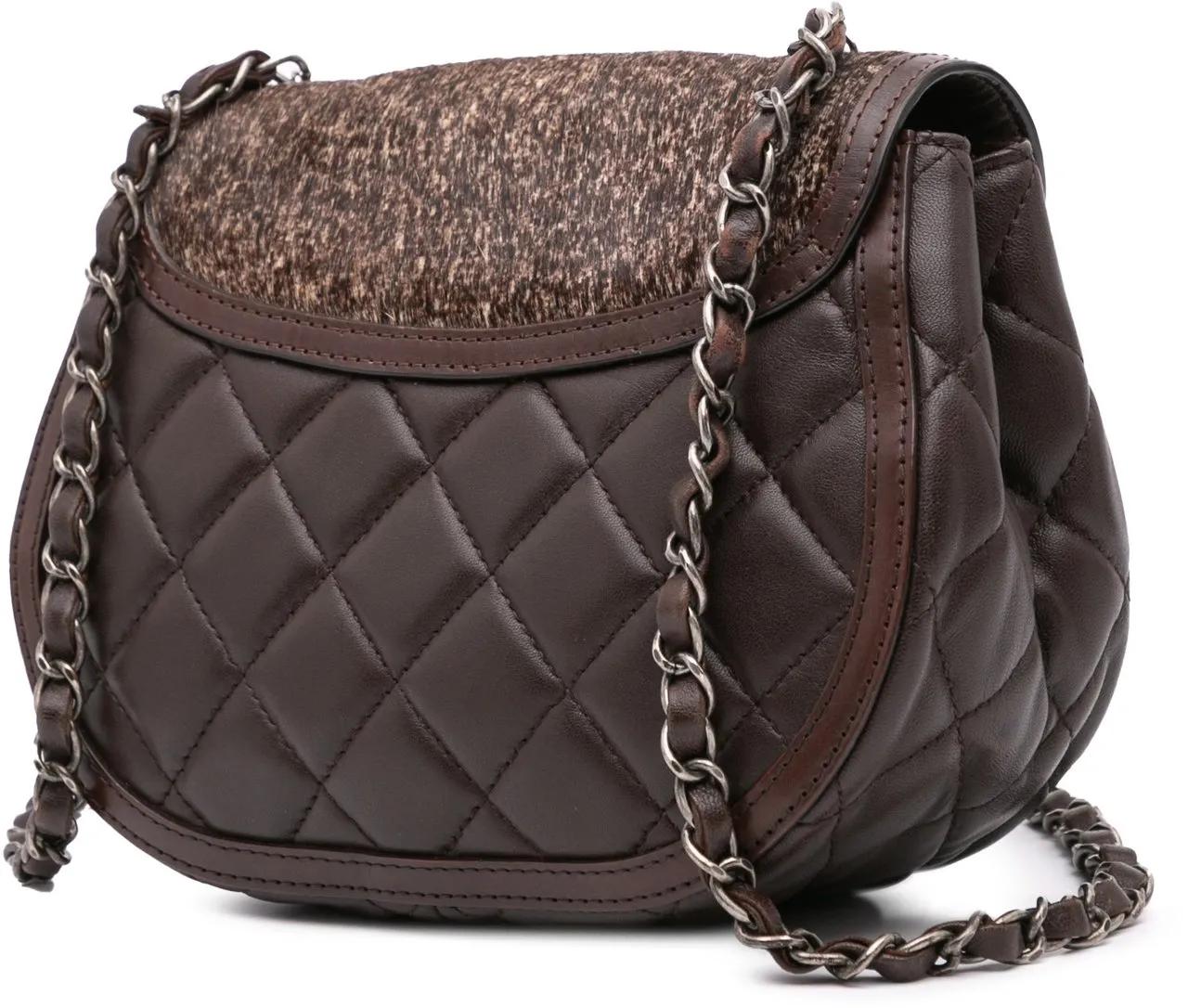 Thumbnail - Chanel Hobo Bags - Paris-Salzburg Quilted Lambskin and Pony Hair Sadd - Gr. unisize - in Braun - für Damen
