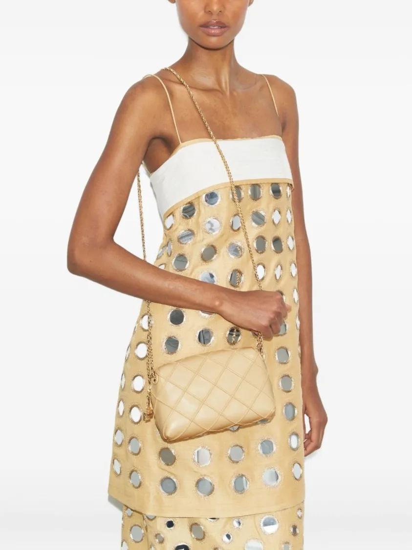 TORY BURCH Hobo bags Sesame Beige Diamond Quilted Shoulder Bag With Gol in beige