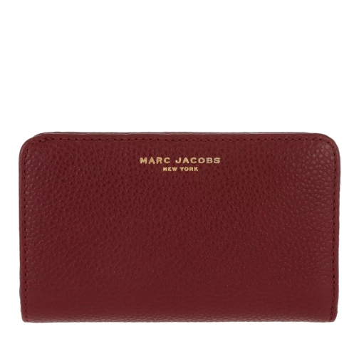 Marc Jacobs Gotham Compact Wallet Deep Maroon Portemonnaie mit Zip-Around-Reißverschluss