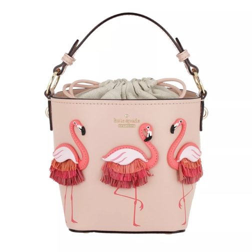 Kate Spade New York By The Pool Flamingo Pippa Warm Vellum Bucket Bag