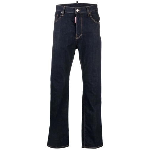 Dsquared2 Jeans Indigo Blue Stretch-Cotton Denim Jeans Blue