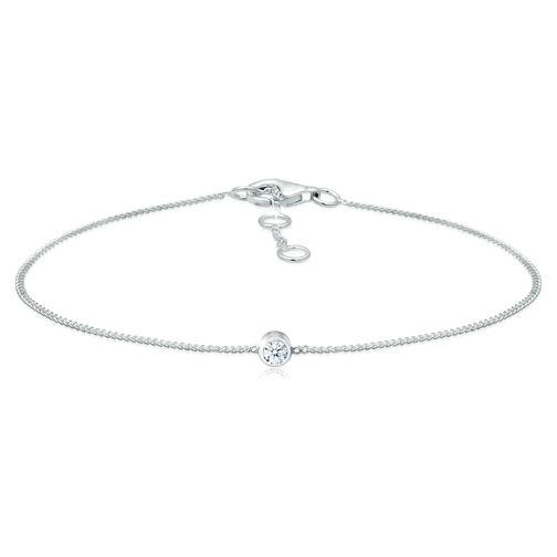 Elli Armband Solitär Panzerkette Diamant (0.06 ct.) 925 silber Armband