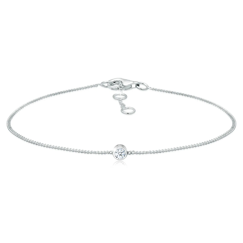 Elli Armband Armband Solitär Panzerkette Diamant (0.06 ct.) 925 silber