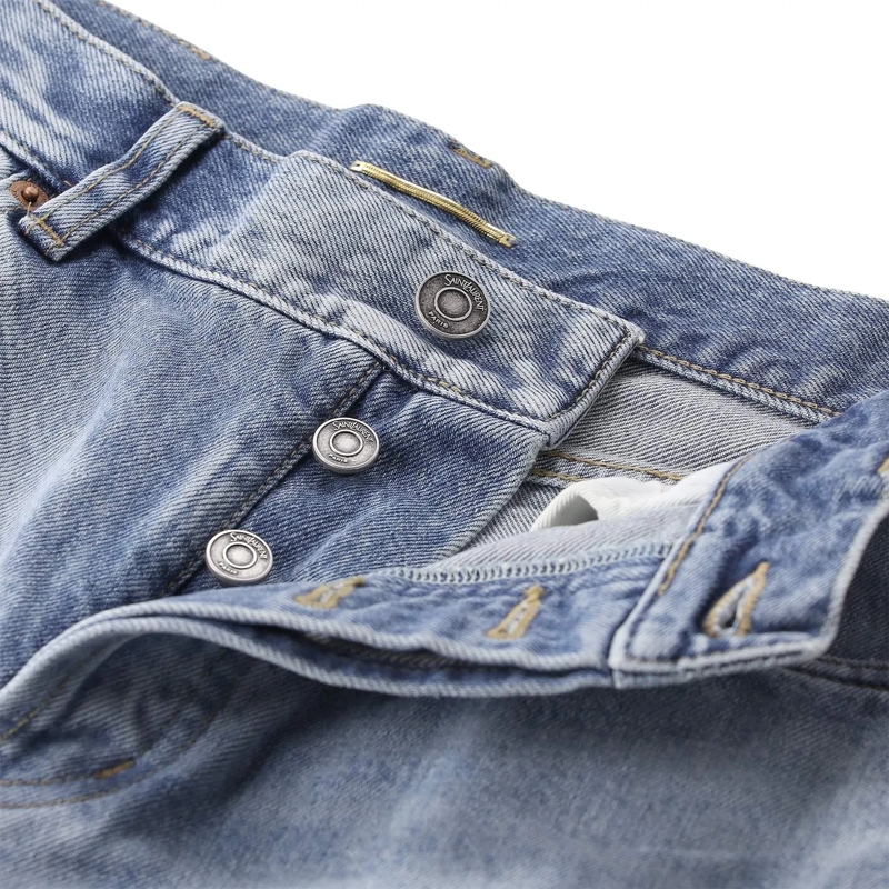 Saint Laurent Jeans Cropped Slim-Fit Jeans blau(Image 4)