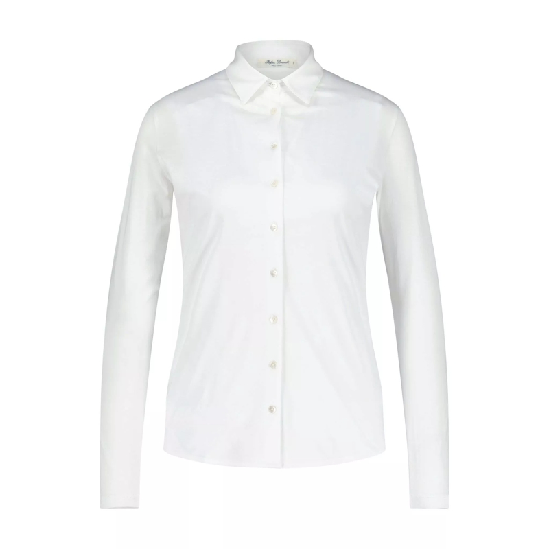 Stefan Brandt Blouse Jerseybluse Alma aus Baumwolle Weiß