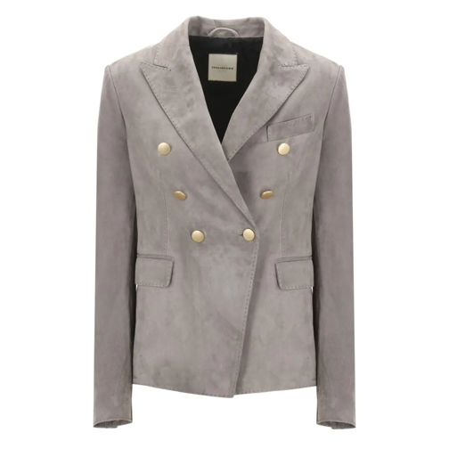 Tagliatore Blazer Lizzie Leather Blazer Grey