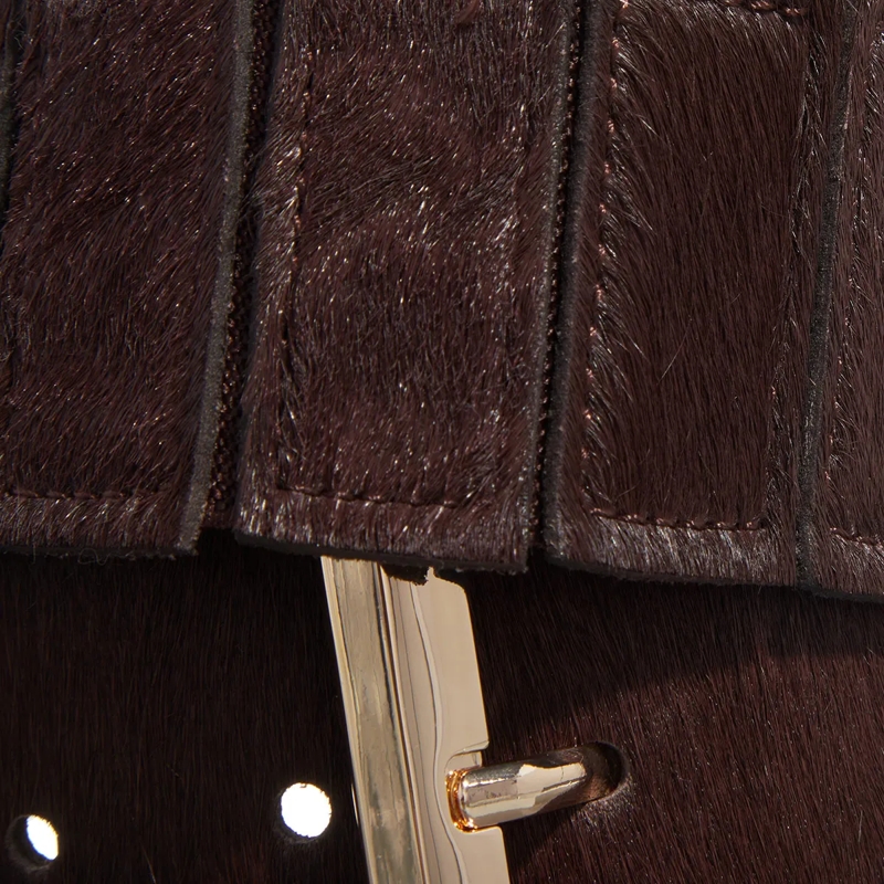 MICHAEL Michael Kors Taillengürtel 55Mm Haircalf Belt W Stretch Back Chocolate(Image 4)
