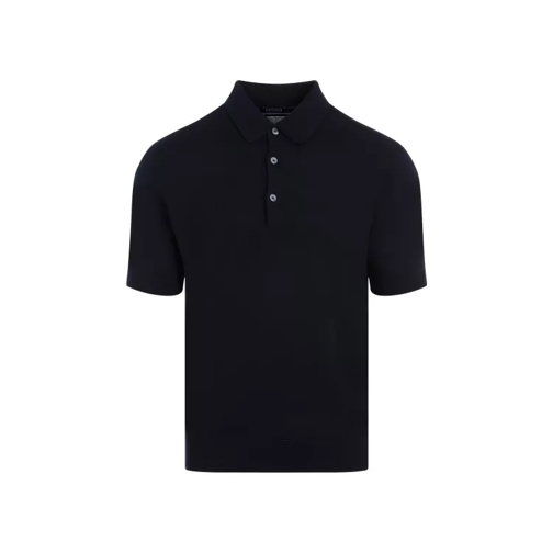 Zegna Blue Navy Cotton Polo Blue 