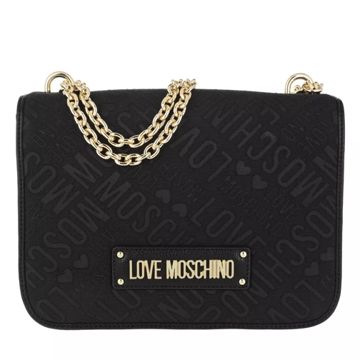 Love Moschino Borsa Jacquard Shoulder Bag Chain Nero Crossbodytas