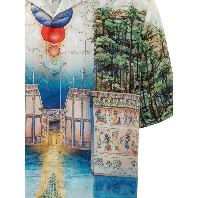 Casablanca Legeres Oberteil Camicia con Stampa Paesaggio mehrfarbig(Image 3)