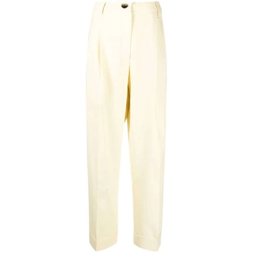 GANNI  High-Rise Tailored Trousers Yellow