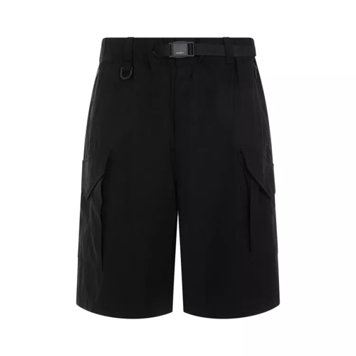 Y-3 Black Lyocell Twill Shorts Black 