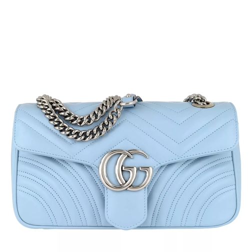 Gucci GG Marmont Small Shoulder Bag Leather Light Blue/Porcelaine Crossbody Bag