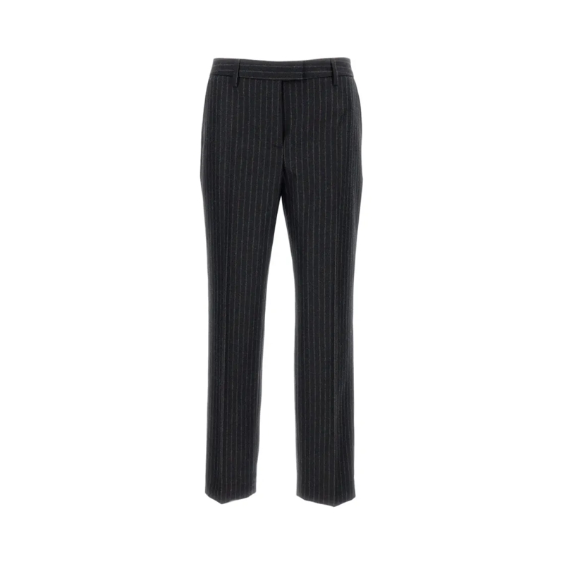 Alberto Biani  Franca Pinstriped Trousers Black
