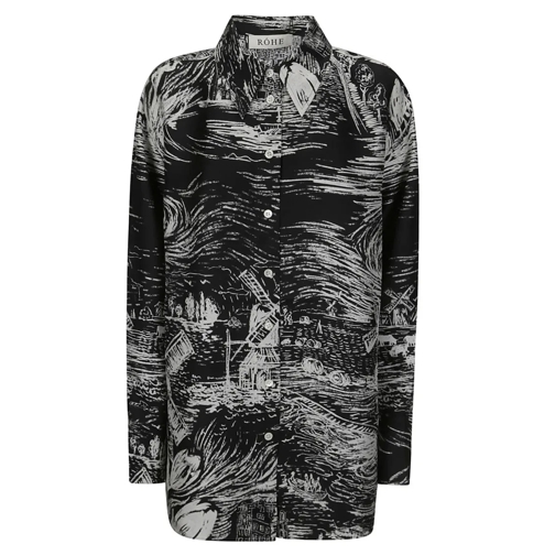 Róhe Hemden Printed Silk Button-Up Shirt Multicolor